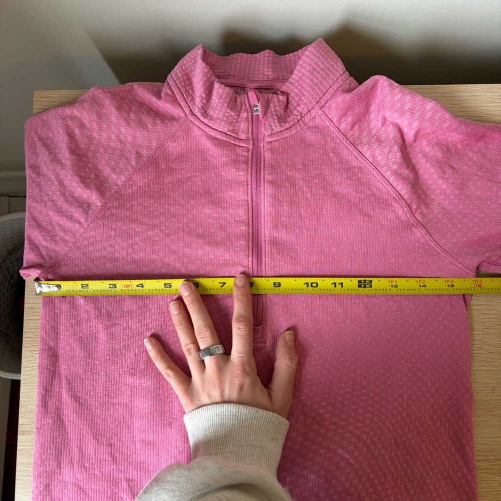 Lululemon Rest Less Cropped Half-Zip Grid Warp Pink Blossom / Sugar Pink 6 - Picture 8 of 8